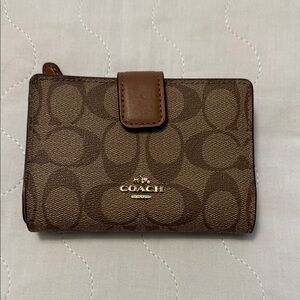 Coach Tan and Brown Signature Wallet